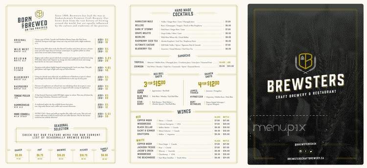 Brewsters Brewing Company & Restaurant - Regina, SK menu_pic