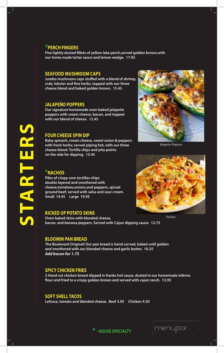 Boulevard Grill - Sarnia, ON menu_pic