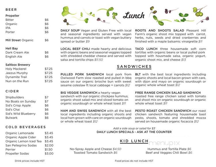 Fancy Pants Cafe - Bridgewater, NS menu_pic