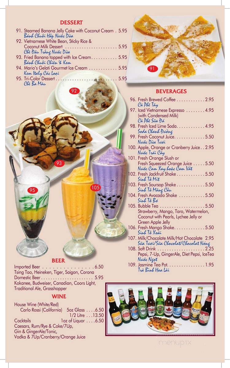 Van Son Vietnamese Cuisine - Calgary, AB menu_pic