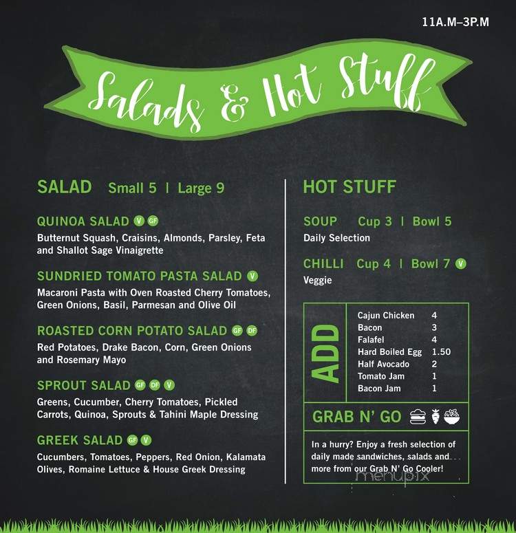 Sprout Cafe - Regina, SK menu_pic