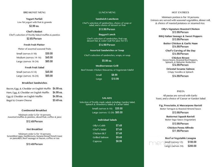 Olly Fresco's - Calgary, AB menu_pic