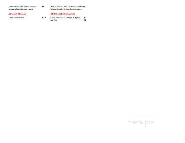 Santi's Restaurante Mexicano - Mount Pleasant, SC menu_pic