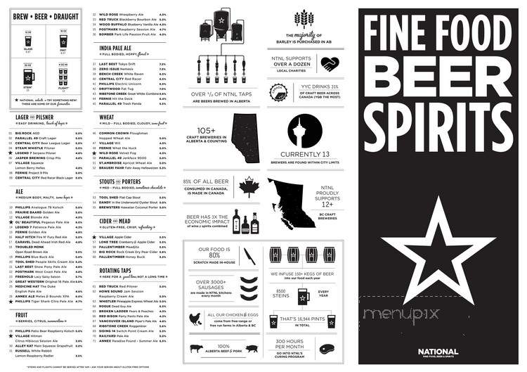 National on 17th - Calgary, AB menu_pic