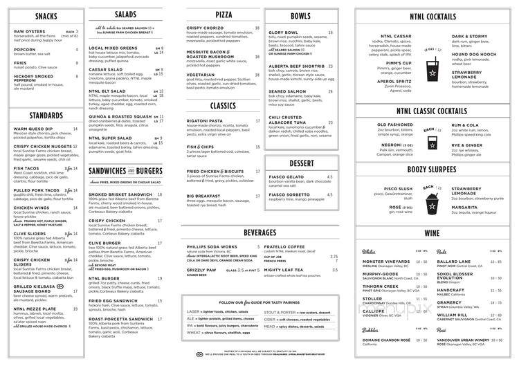 National on 17th - Calgary, AB menu_pic