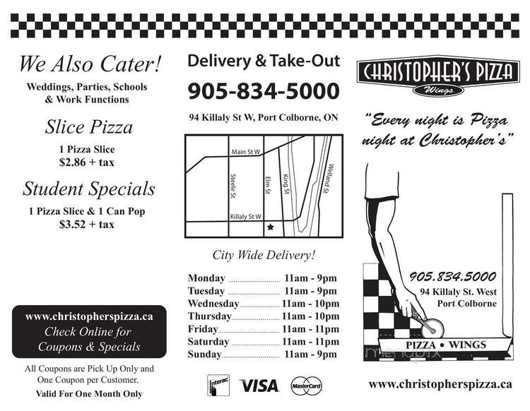 Christopher's Pizza - Port Colborne, ON