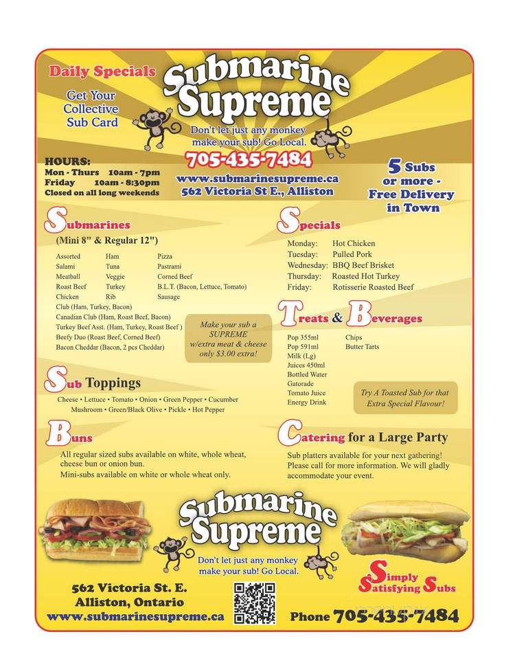 Submarine Supreme - Alliston, ON