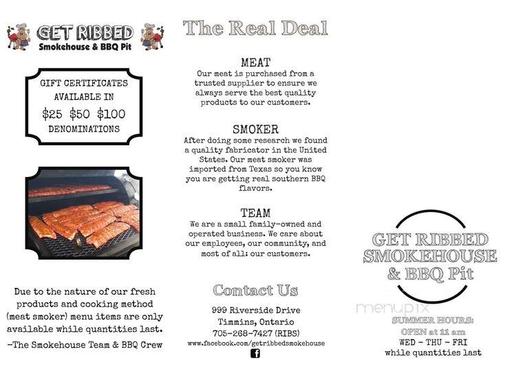 Get Ribbed Smokehouse & BBQ Pit - Timmins, ON