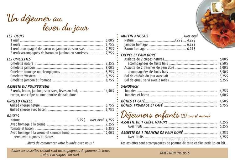 Le Champetre - Duparquet, QC menu_pic