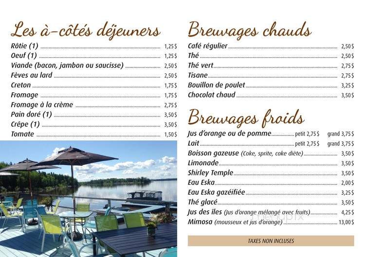 Le Champetre - Duparquet, QC menu_pic