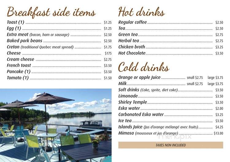 Le Champetre - Duparquet, QC menu_pic