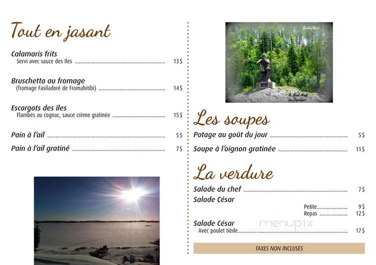 Le Champetre - Duparquet, QC menu_pic