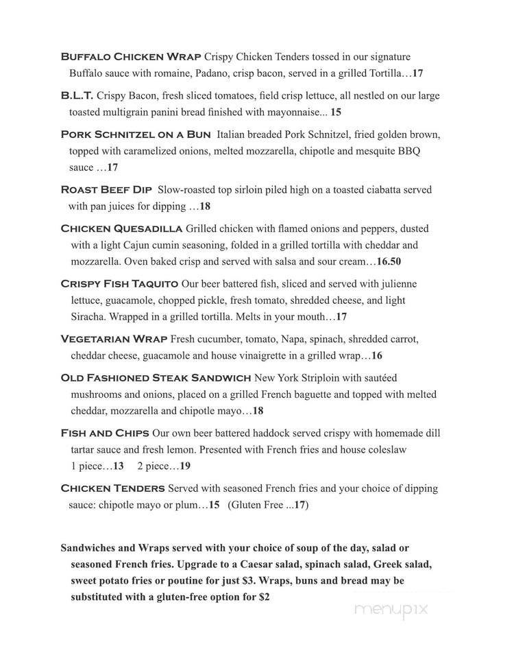 Sizzlin - Meaford, ON menu_pic