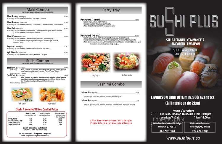 Sushi Plus - Montreal, QC menu_pic