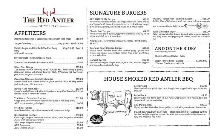 The Red Antler - Vernon, BC menu_pic