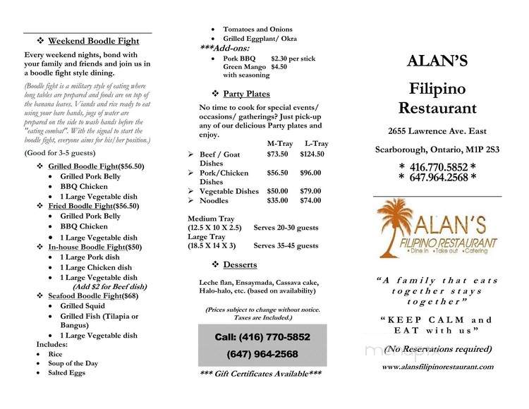 Alan's Filipino Restaurant - Toronto, ON