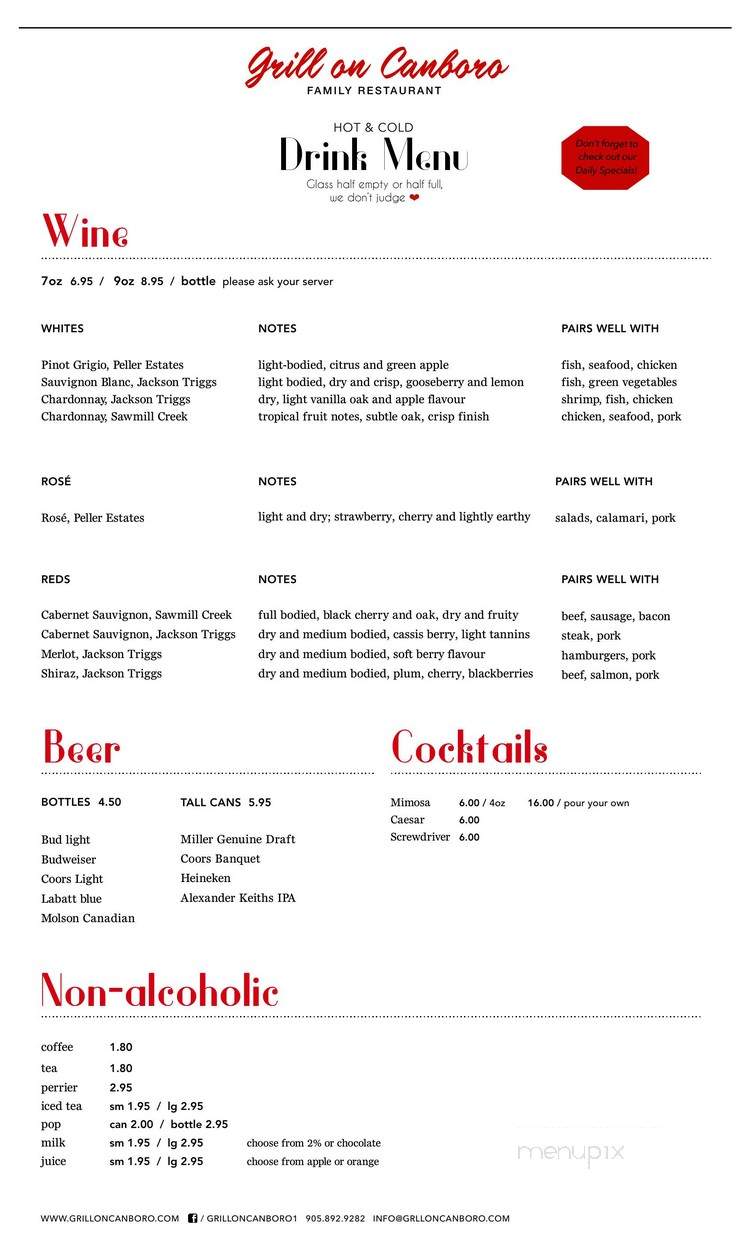 Grill on Canboro - Pelham, ON menu_pic