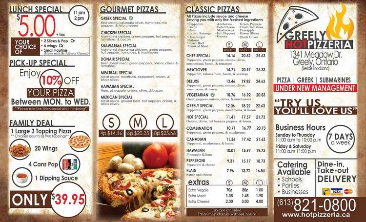 Greely Hot Pizzeria - Greely, ON