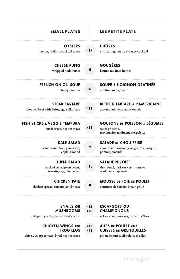 Restaurant Chantecler - Toronto, ON menu_pic