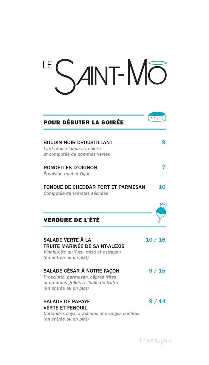 Le Saint-Mo Bistro Gourmand - Shawinigan, QC menu_pic