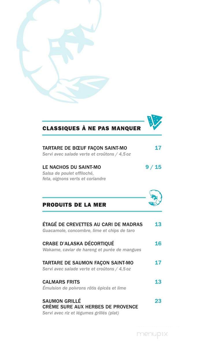 Le Saint-Mo Bistro Gourmand - Shawinigan, QC menu_pic