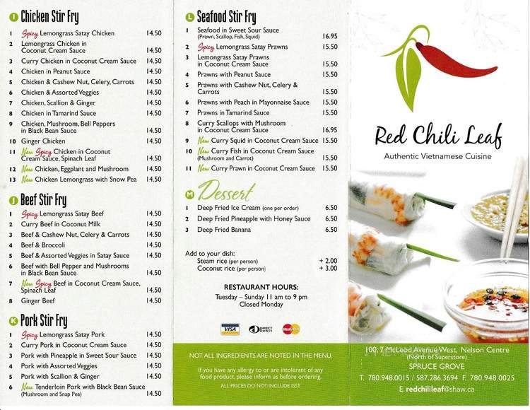 Red Chili Leaf - Spruce Grove, AB menu_pic