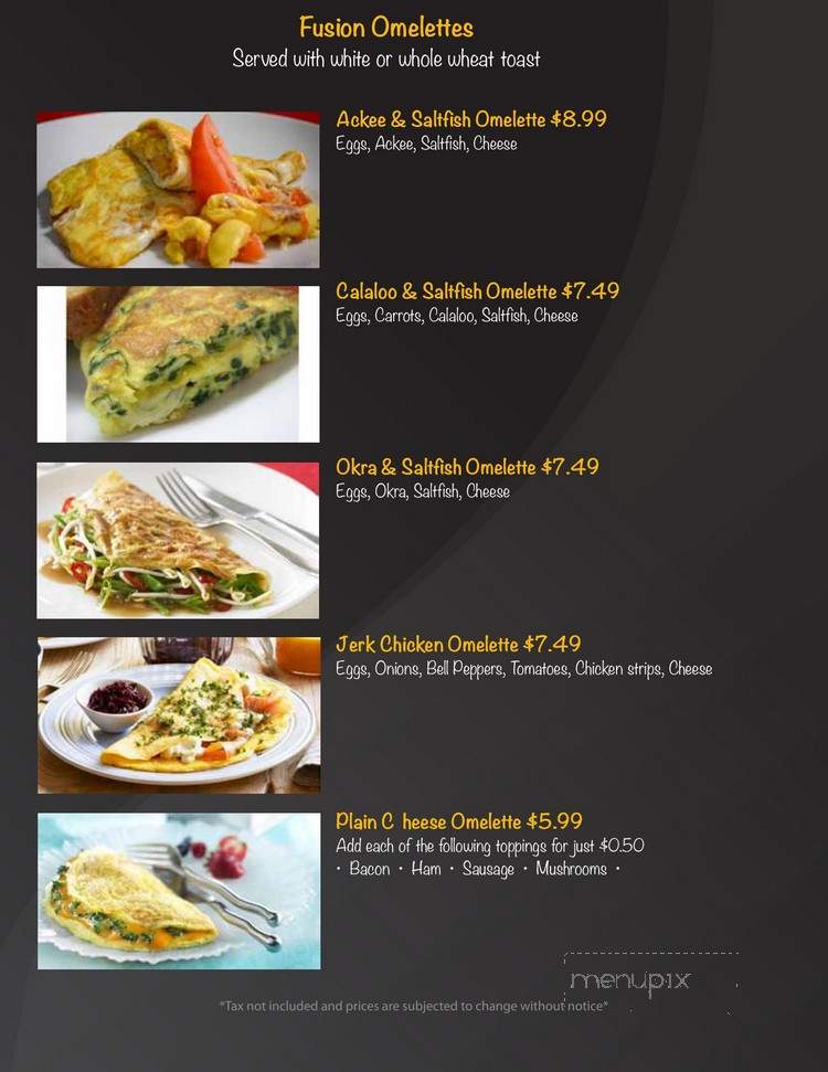 Reggae Fusion - Mississauga, ON menu_pic