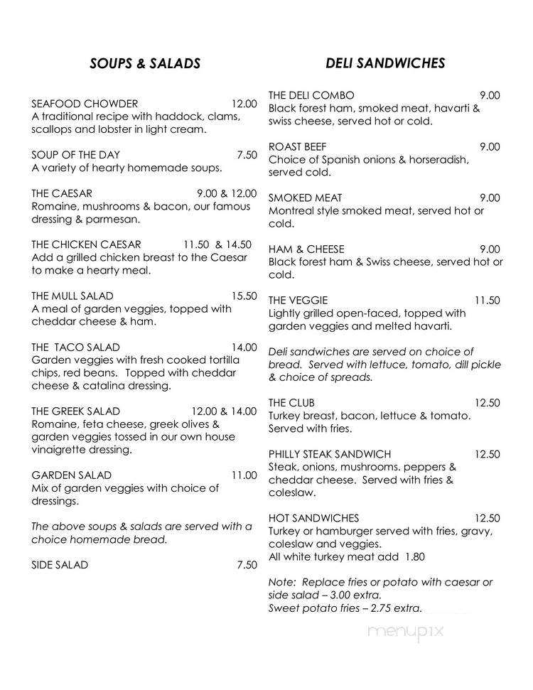 The Mull - Mabou, NS menu_pic