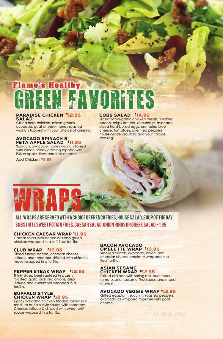 Quick Flame Restaurant and Bar - Oshawa, ON menu_pic