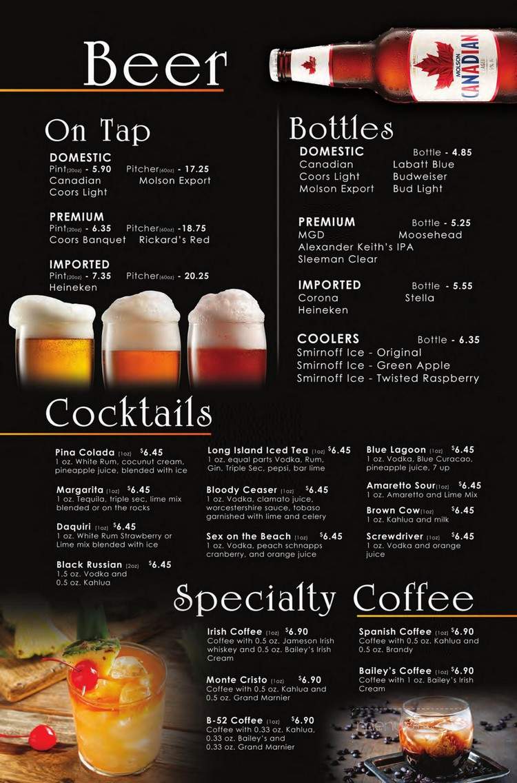 Quick Flame Restaurant and Bar - Oshawa, ON menu_pic