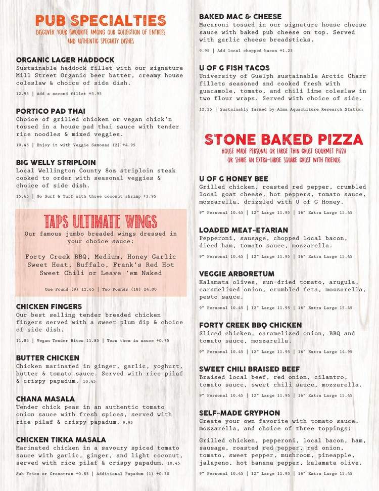 Brass Taps - Guelph, ON menu_pic