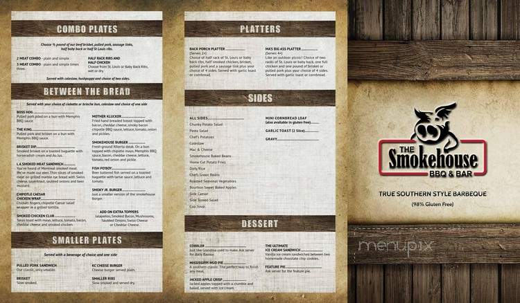 The Smokehouse BBQ and Bar - Lethbridge, AB menu_pic