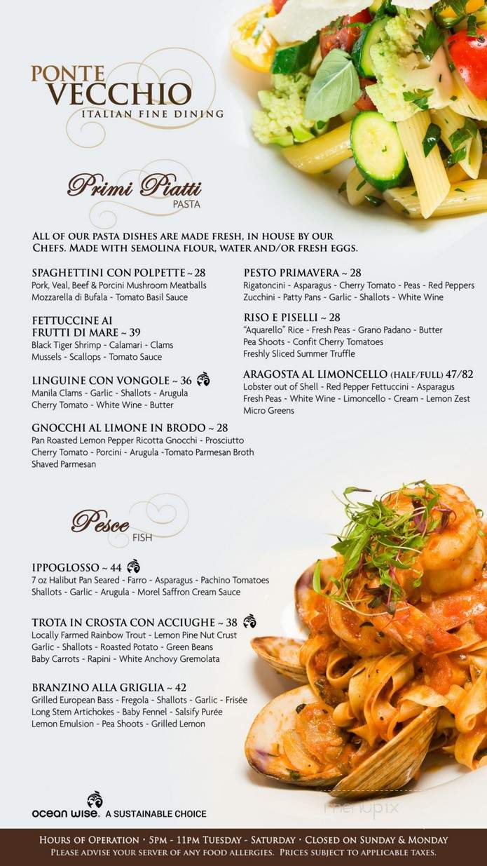 Ponte Vecchio - Niagara Falls, ON menu_pic
