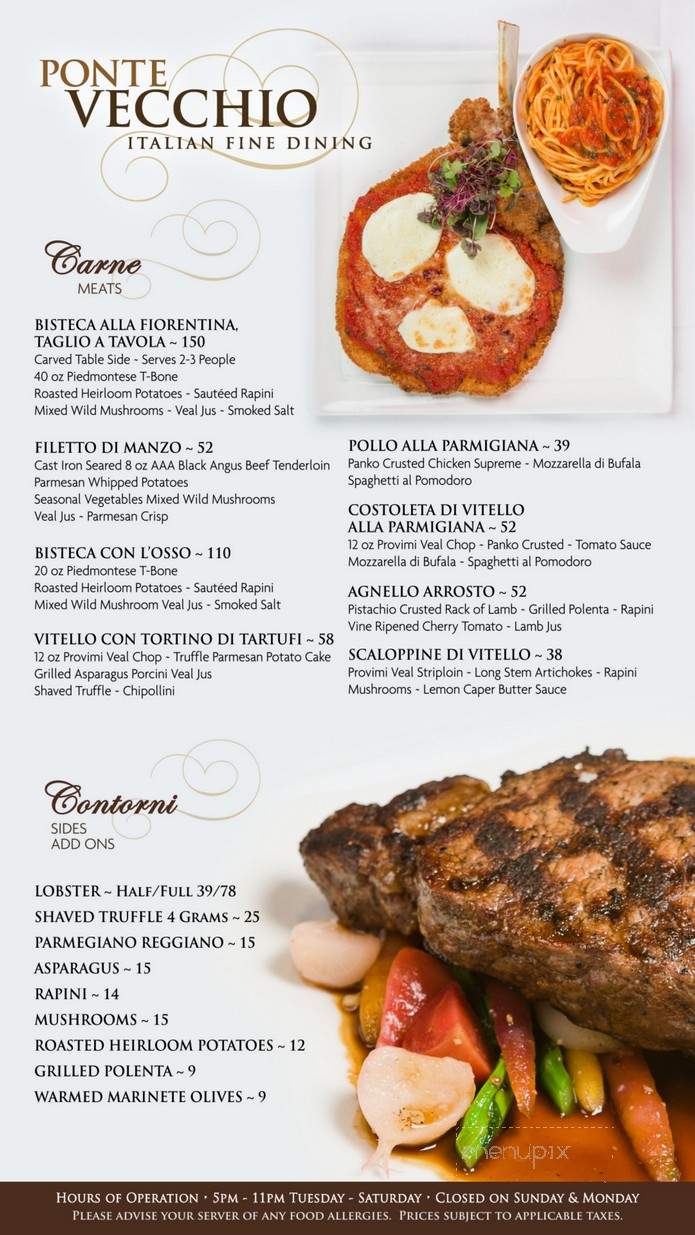 Ponte Vecchio - Niagara Falls, ON menu_pic