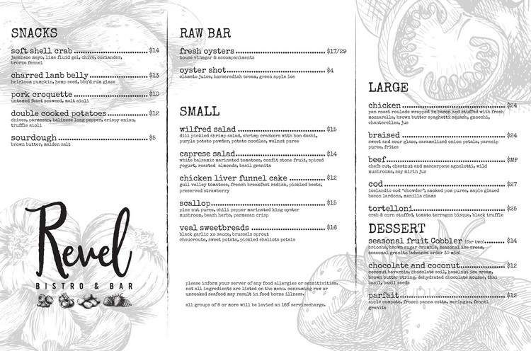 Revel Bistro & Bar - Edmonton, AB menu_pic