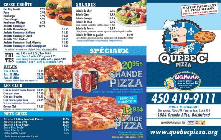 Quebec Pizza - Boisbriand, QC menu_pic