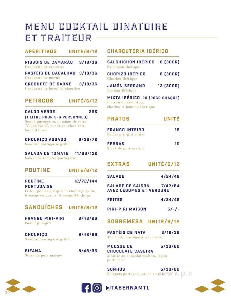 Taberna - Montreal, QC menu_pic
