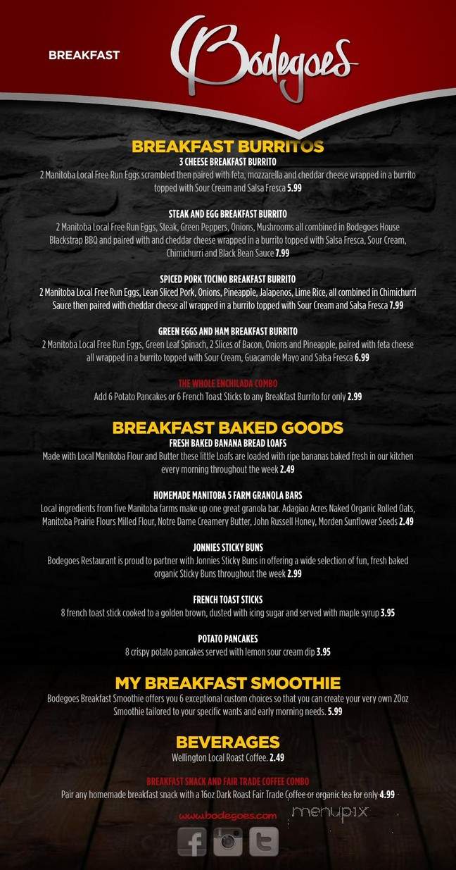 Bodegoes - Winnipeg, MB menu_pic