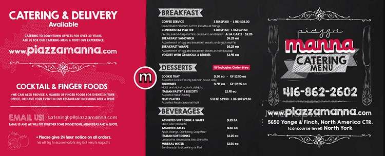 Piazza Manna - North York, ON menu_pic