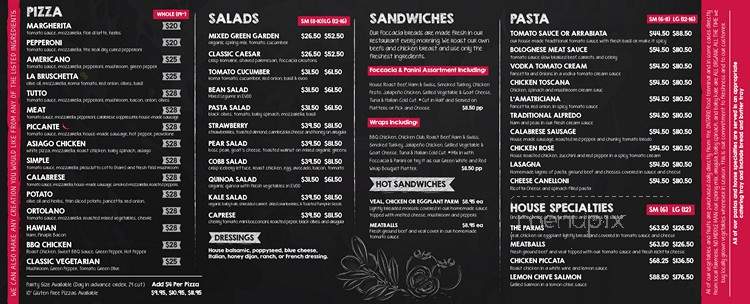 Piazza Manna - North York, ON menu_pic
