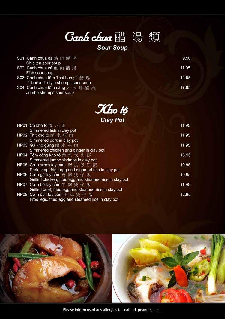 Pho Tien - Toronto, ON menu_pic
