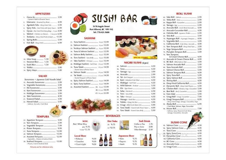 Sushi Bar - Port Alberni, BC menu_pic