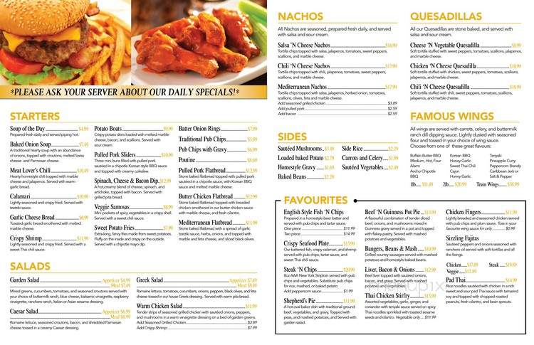 The Leaside Pub - Toronto, ON menu_pic