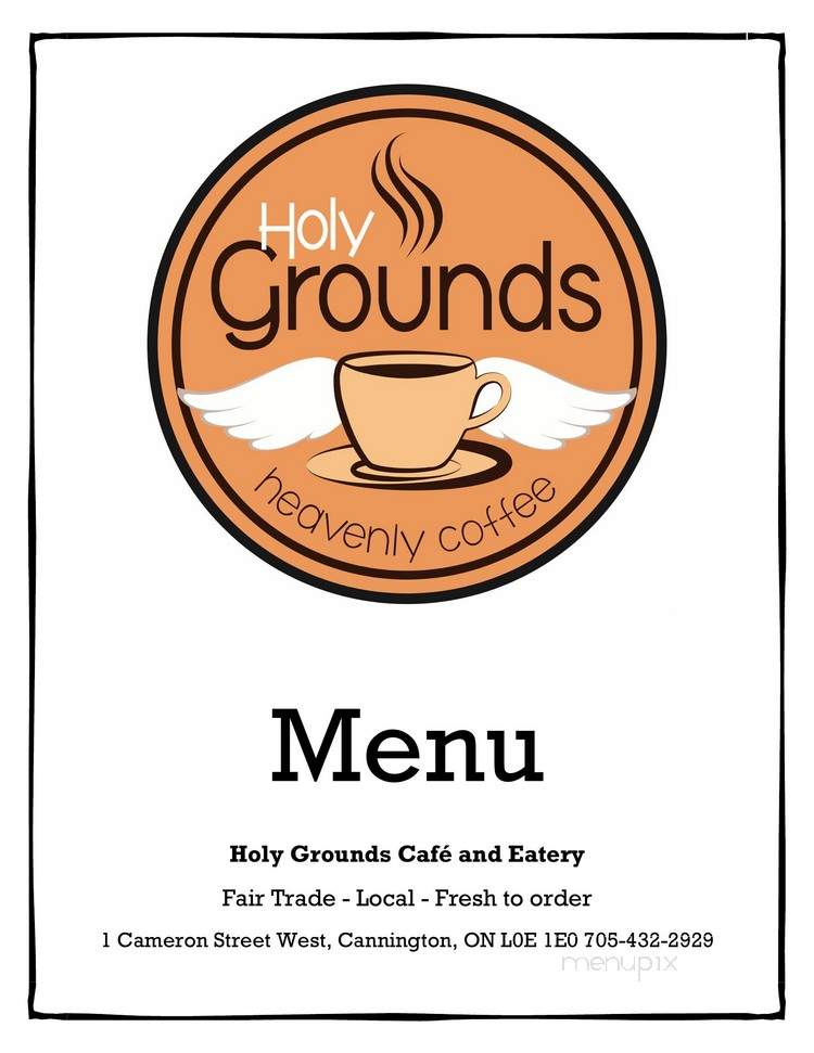 Holy Grounds Cafe and Eatery - Cannington, ON menu_pic