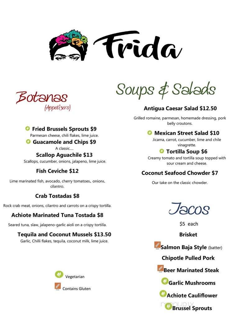 Fridas - Fernie, BC menu_pic
