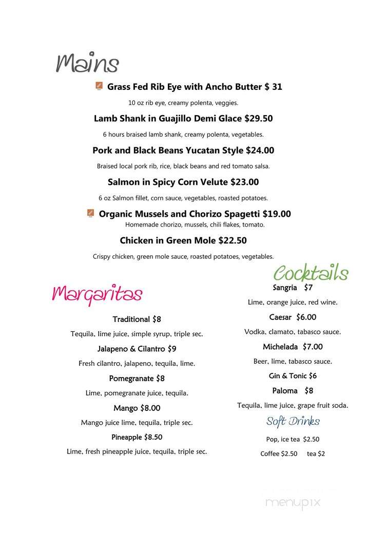 Fridas - Fernie, BC menu_pic