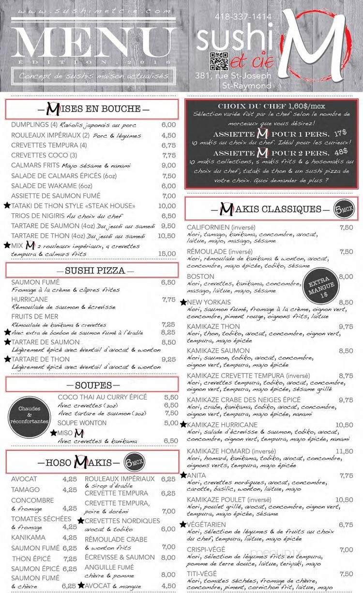 Sushi M et Cie - Saint-Raymond, QC menu_pic