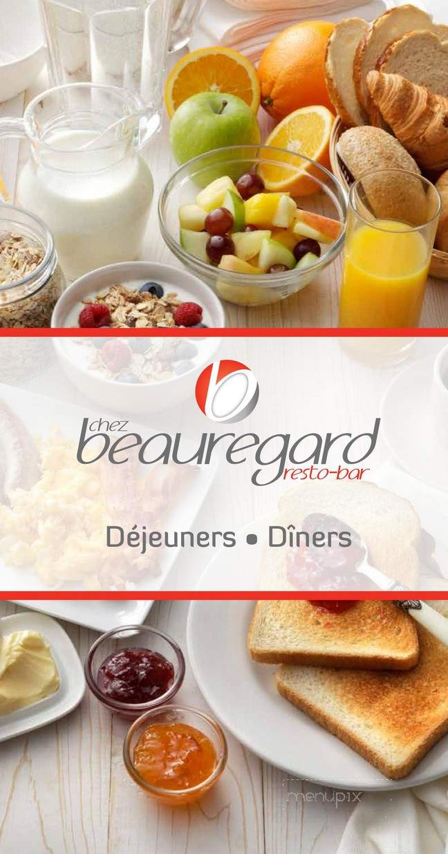 Chez Beauregard - Drummondville, QC menu_pic