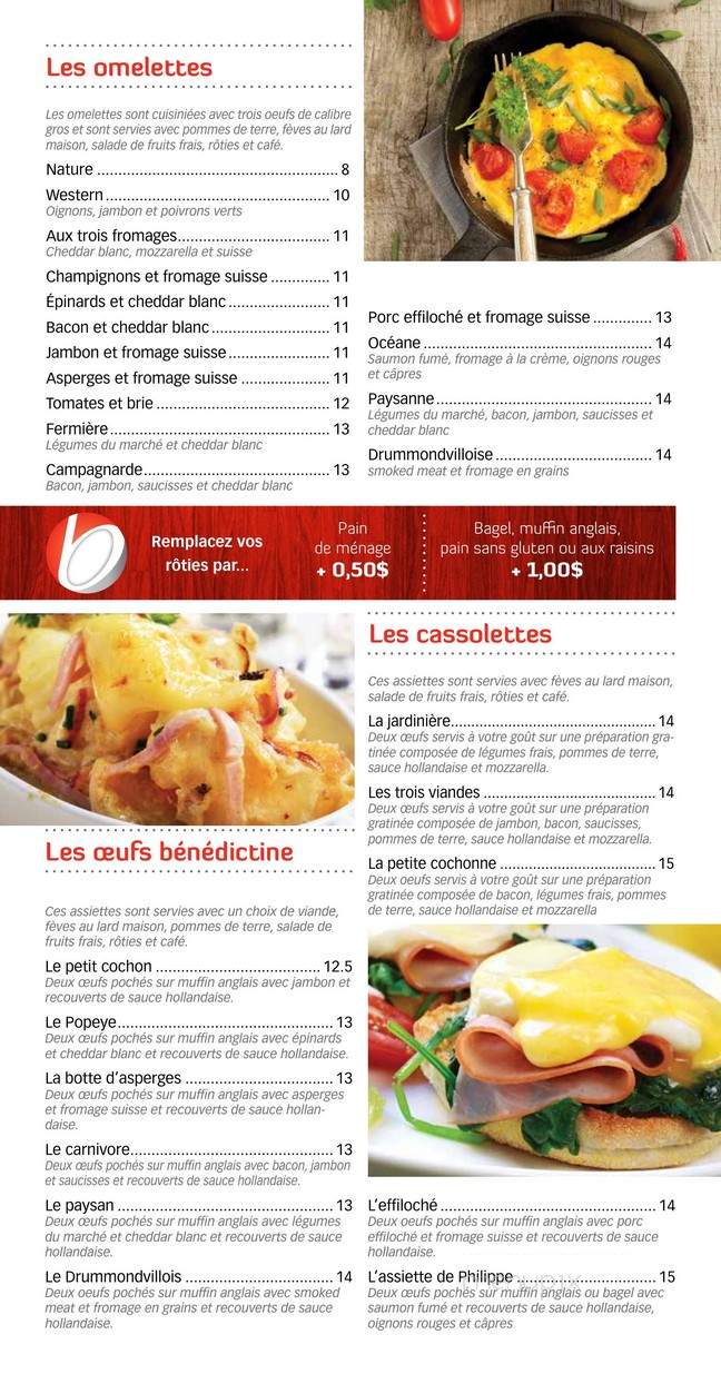 Chez Beauregard - Drummondville, QC menu_pic