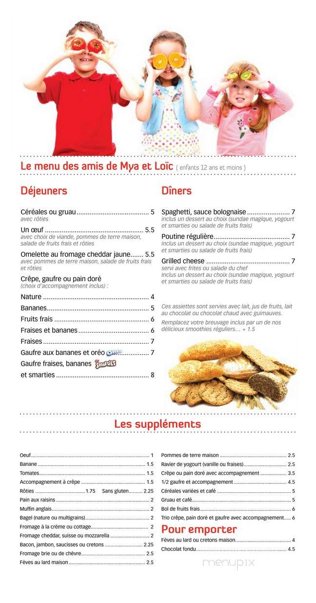 Chez Beauregard - Drummondville, QC menu_pic